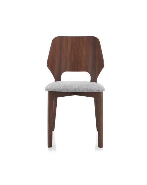 2 Chaises Natacha noyer/gris - 84x48x55 cm