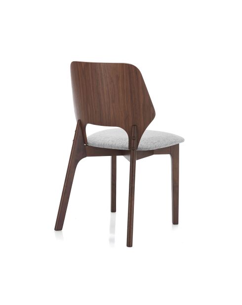 2 Chaises Natacha noyer/gris - 84x48x55 cm