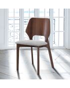 2 Chaises Natacha noyer/gris - 84x48x55 cm