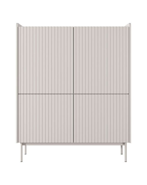 Meuble haut 4 portes Malena beige - 126.2x100x38 cm