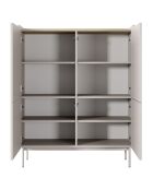 Meuble haut 4 portes Malena beige - 126.2x100x38 cm