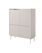 Meuble haut 4 portes Malena beige - 126.2x100x38 cm