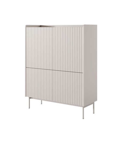 Meuble haut 4 portes Malena beige - 126.2x100x38 cm
