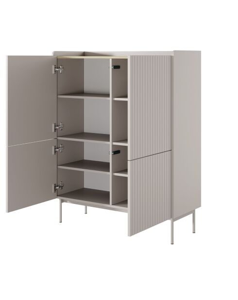 Meuble haut 4 portes Malena beige - 126.2x100x38 cm