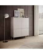 Meuble haut 4 portes Malena beige - 126.2x100x38 cm