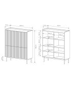 Meuble haut 4 portes Malena beige - 126.2x100x38 cm