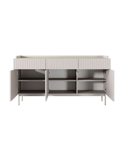 Buffet 3 portes + 3 tiroirs Malena beige - 82.2x153x38 cm