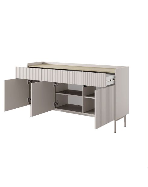 Buffet 3 portes + 3 tiroirs Malena beige - 82.2x153x38 cm