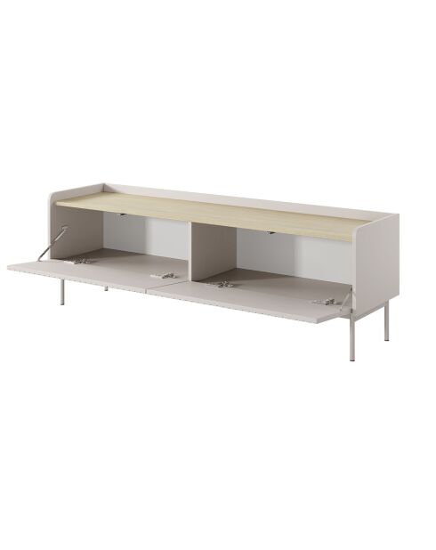 Meuble TV 2 portes Malena beige - 50.2x153x38 cm