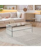 Table basse Cristal Evo transparente - H40xL100xP50 cm