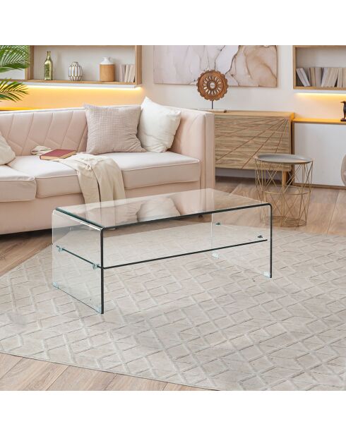 Table basse Cristal Evo transparente - H40xL100xP50 cm