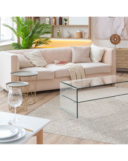 Table basse Cristal Evo transparente - H40xL100xP50 cm