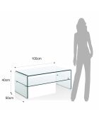 Table basse Cristal Evo transparente - H40xL100xP50 cm