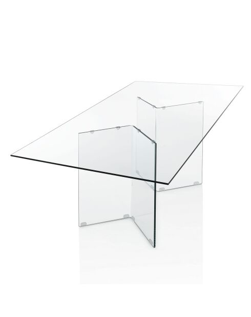 Table/Bureau rectangulaire Kaya 180 transparent - H78xL180xP90 cm
