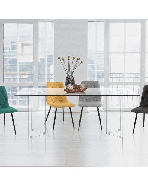 Table/Bureau rectangulaire Kaya 180 transparent - H78xL180xP90 cm