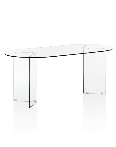 Table/Bureau Kaya Oval 180 transparente - H78xL180xP90 cm