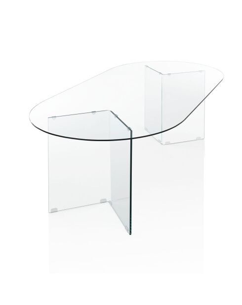 Table/Bureau Kaya Oval 180 transparente - H78xL180xP90 cm