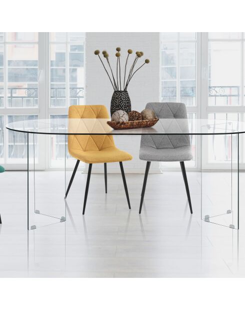 Table/Bureau Kaya Oval 180 transparente - H78xL180xP90 cm