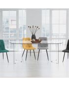 Table/Bureau Kaya Oval 180 transparente - H78xL180xP90 cm