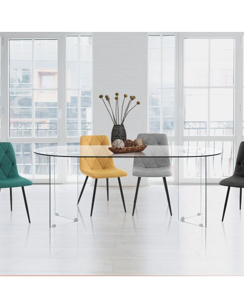 Table/Bureau Kaya Oval 180 transparente - H78xL180xP90 cm