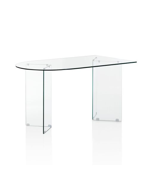 Table/Bureau péninsule Kaya 130 transparente - H75xL130xP80 cm