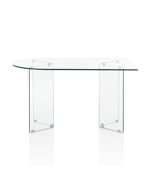 Table/Bureau péninsule Kaya 130 transparente - H75xL130xP80 cm