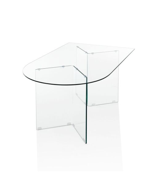 Table/Bureau péninsule Kaya 130 transparente - H75xL130xP80 cm
