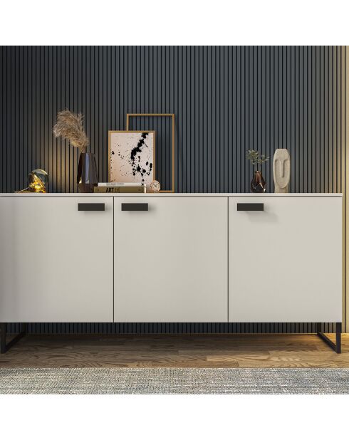 Buffet 3 portes Thessa beige - 90x184x40 cm
