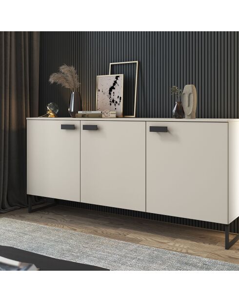 Buffet 3 portes Thessa beige - 90x184x40 cm