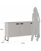 Buffet 3 portes Thessa beige - 90x184x40 cm