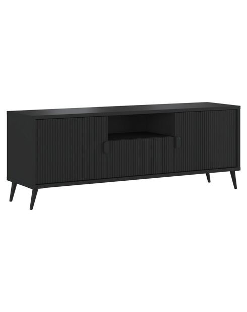 Meuble TV  2 portes Roma noir - 61x153.5x40 cm
