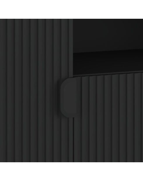 Meuble TV  2 portes Roma noir - 61x153.5x40 cm
