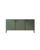 Buffet 3 portes Thessa vert gris/noyer - 90x184x40 cm