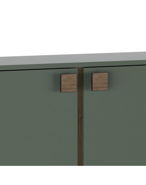 Buffet 3 portes Thessa vert gris/noyer - 90x184x40 cm
