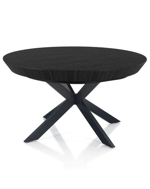 Table ronde extensible Stor noire - 76 cmxØ.130 cm