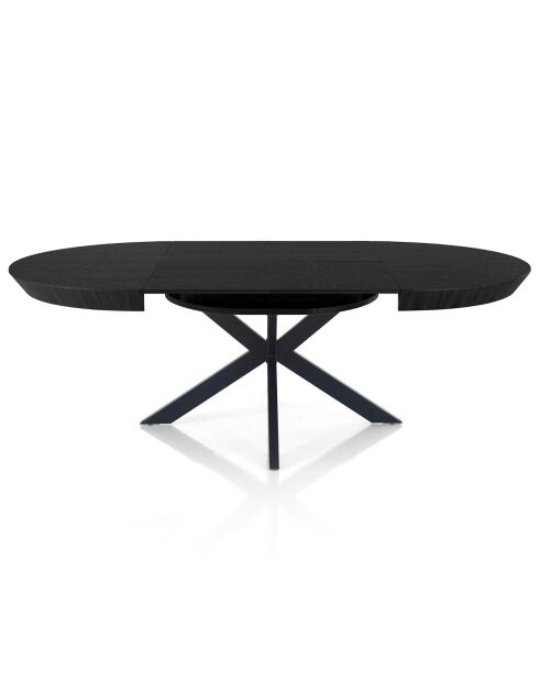 Table ronde extensible Stor noire - 76 cmxØ.130 cm