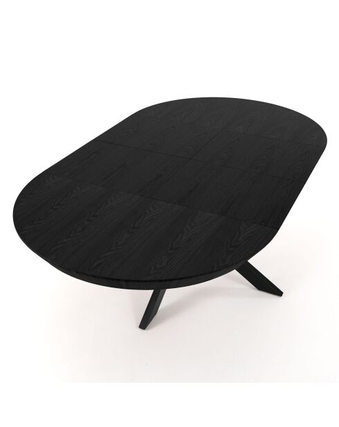 Table ronde extensible Stor noire - 76 cmxØ.130 cm