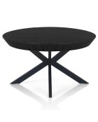 Table ronde extensible Stor noire - 76 cmxØ.130 cm
