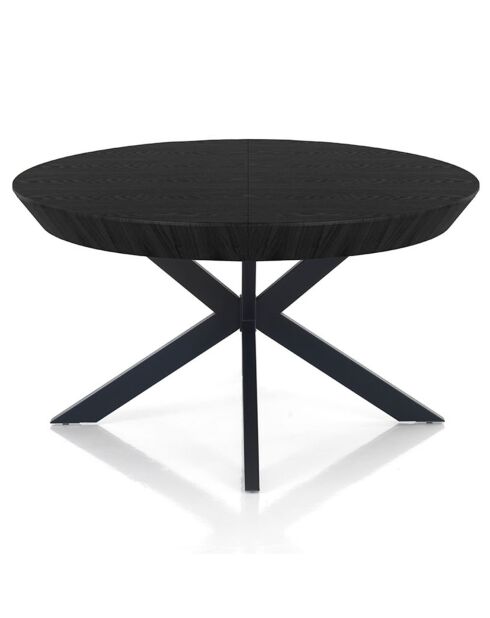 Table ronde extensible Stor noire - 76 cmxØ.130 cm