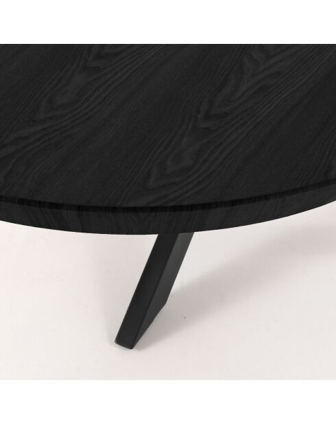 Table ronde extensible Stor noire - 76 cmxØ.130 cm
