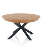 Table ronde extensible Stor noire - 76 cmxØ.130 cm