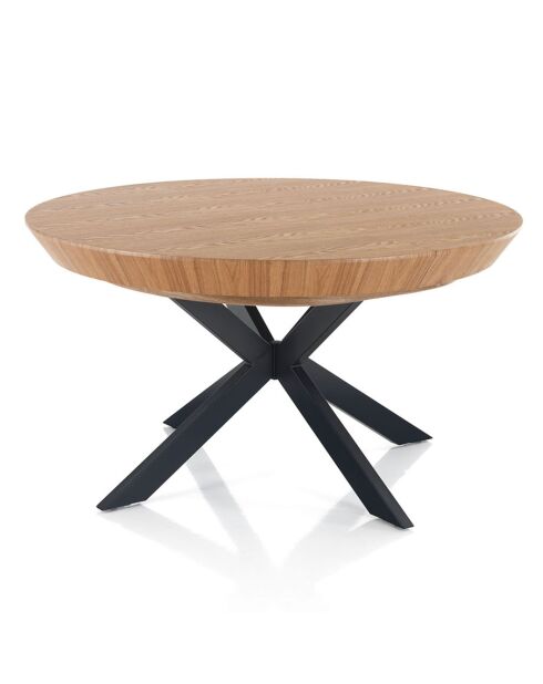 Table ronde extensible Stor noire - 76 cmxØ.130 cm