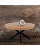 Table ronde extensible Stor noire - 76 cmxØ.130 cm