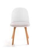 4 Chaises Jade Bois blanches - 78x46x52 cm