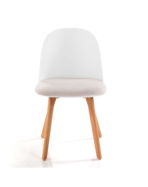 4 Chaises Jade Bois blanches - 78x46x52 cm