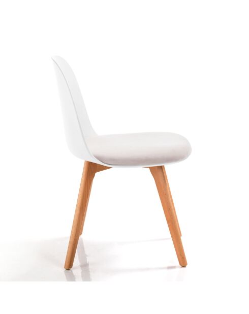 4 Chaises Jade Bois blanches - 78x46x52 cm