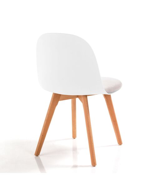 4 Chaises Jade Bois blanches - 78x46x52 cm