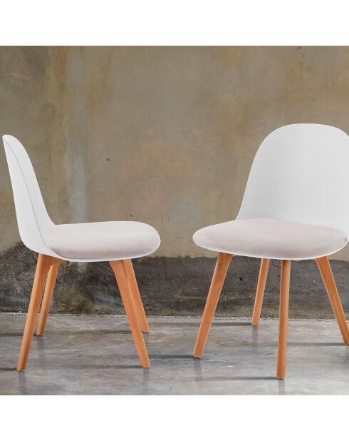 4 Chaises Jade Bois blanches - 78x46x52 cm