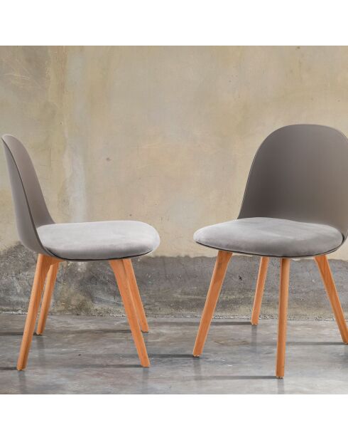 4 Chaises Jade Bois gris foncé - 78x46x52 cm