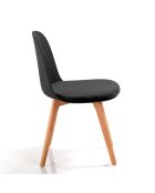 4 Chaises Jade Bois noires - 78x46x52 cm